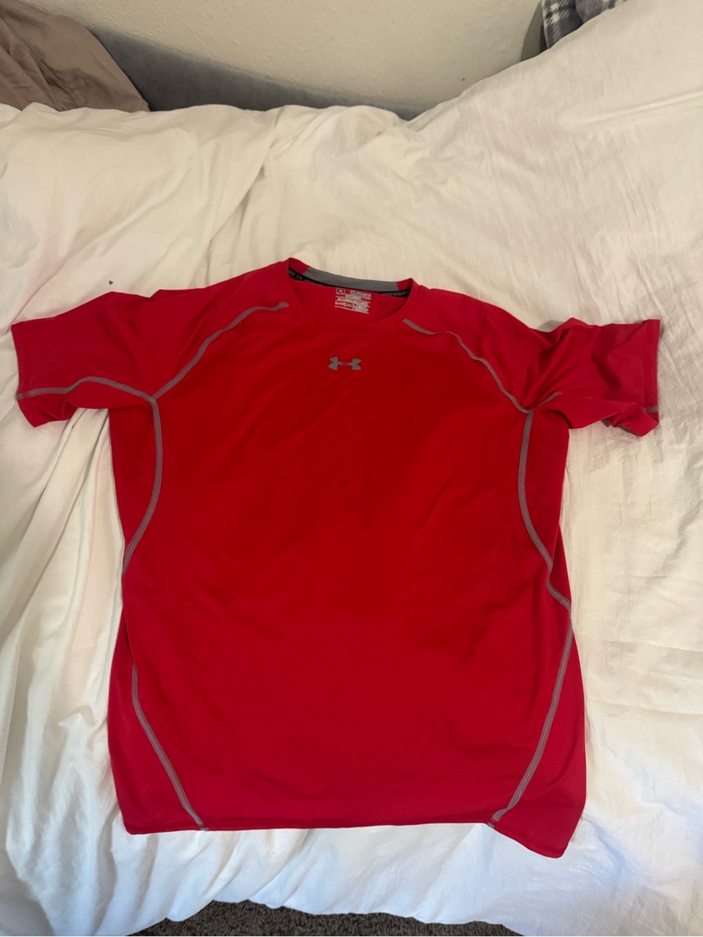 Under Armour Red Short-Sleeve Athletic Tee